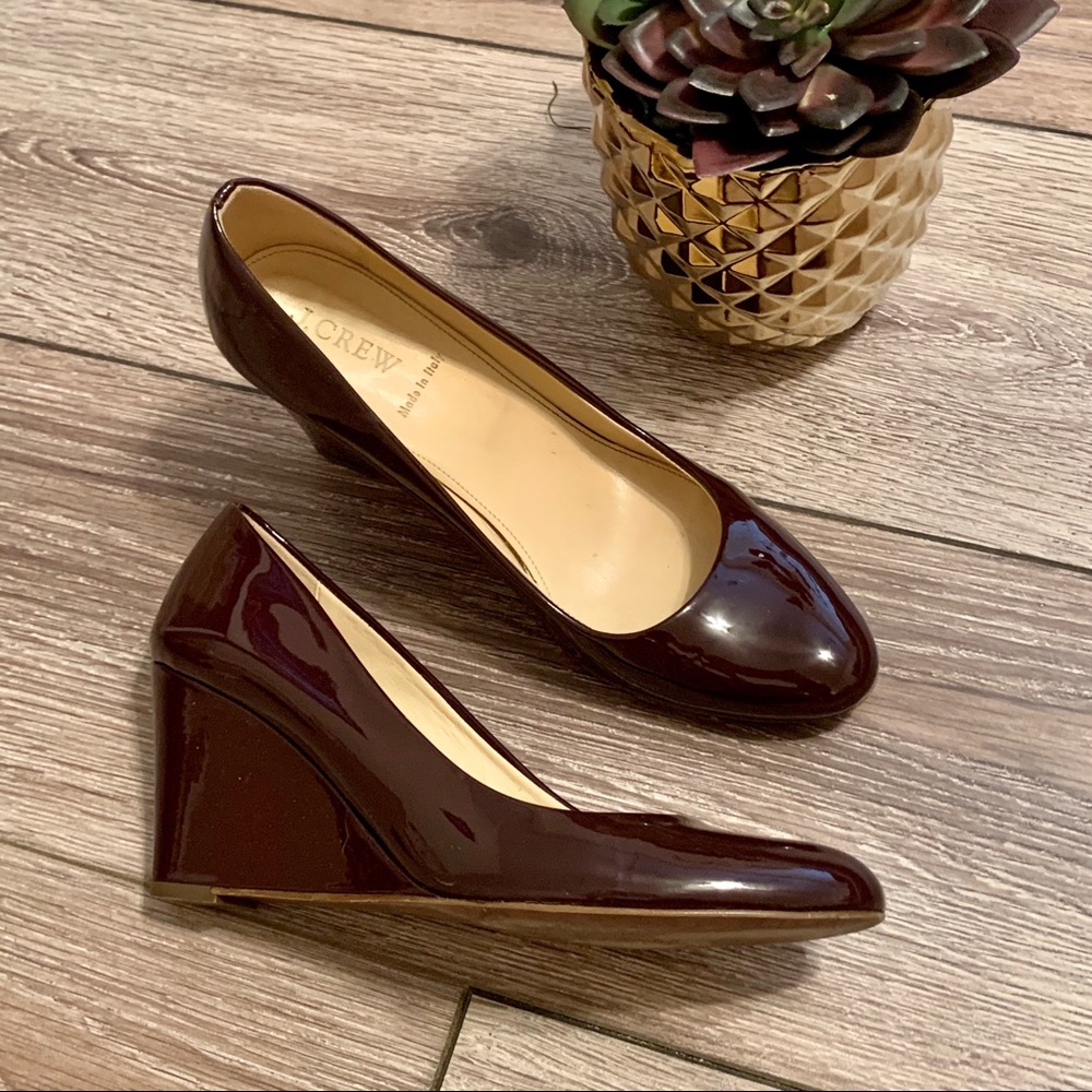 J Crew maroon wedges